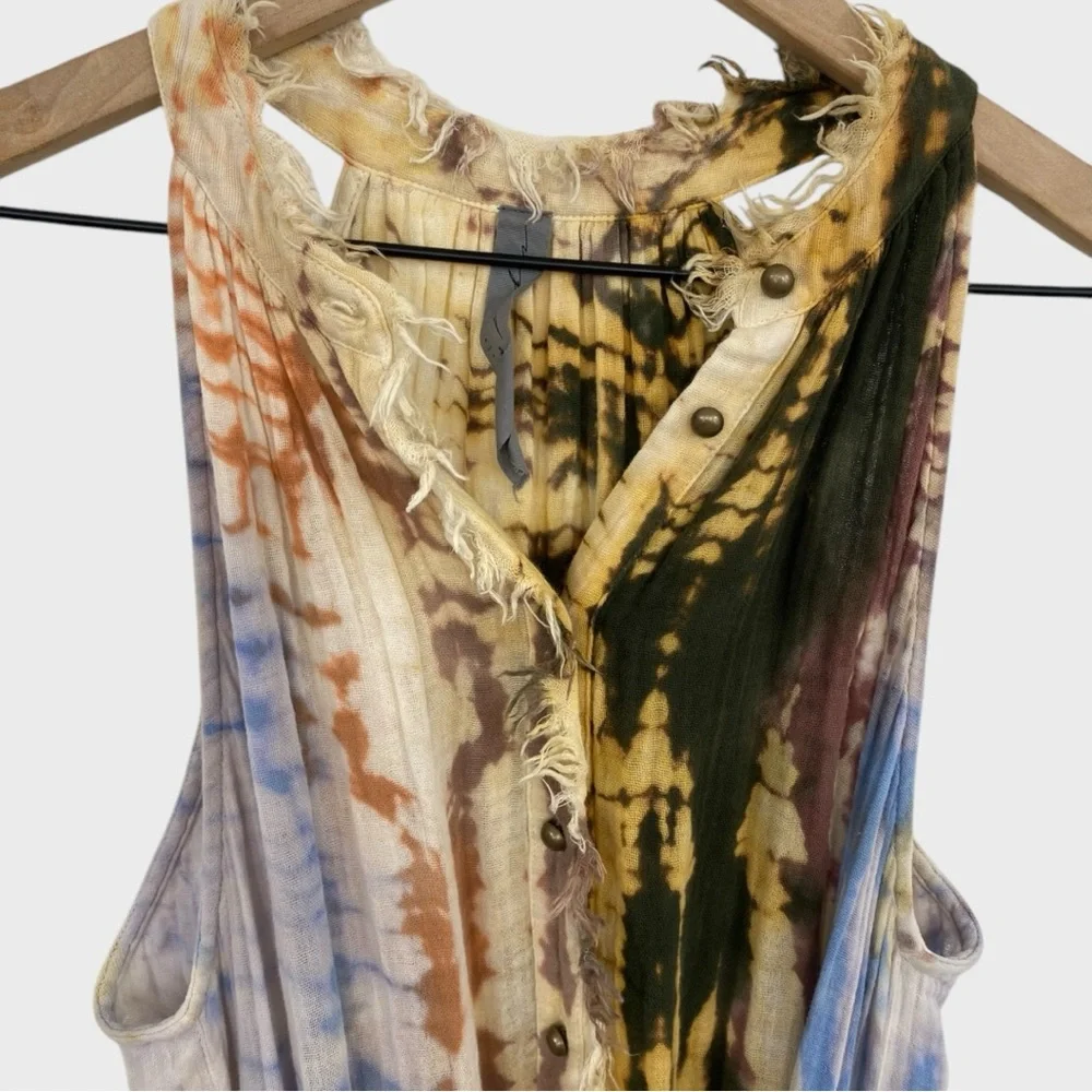 Raquel Allegra Abiquiu Gauze Tie Dye Maxi Dress Size Small - Picture 4 of 11